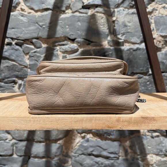 Saint Laurent Taupe Vintage Leather Niki Baby Monogram Chain Bag - Picture 6 of 16